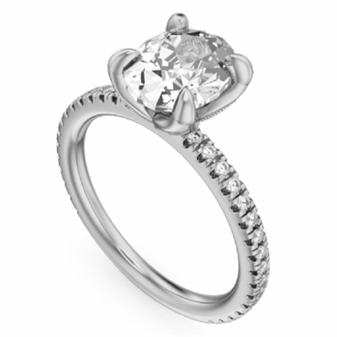 White Gold Side Stones Diamond Semi-Mount