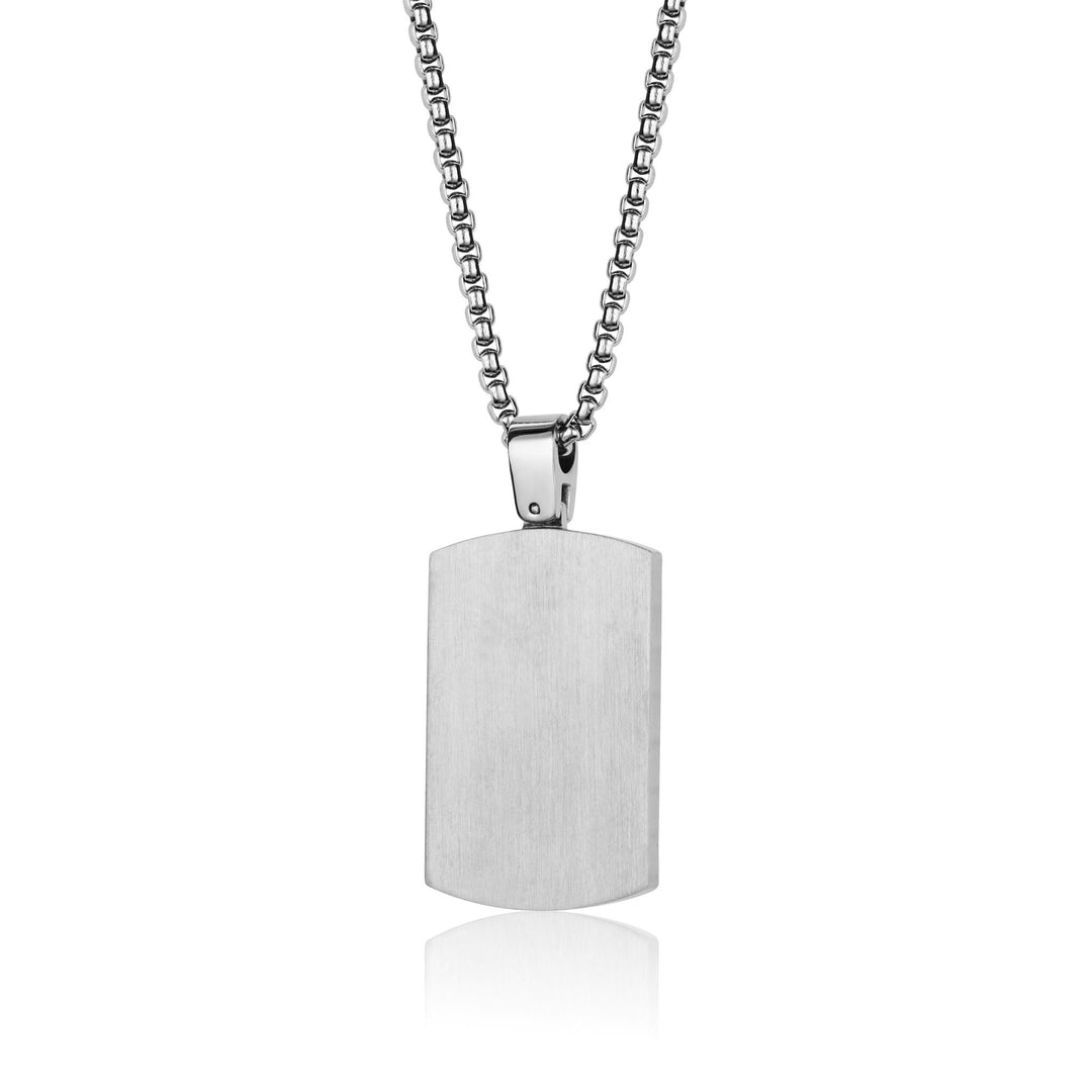 Multi-Finish Stainless Steel Dog Tag Necklace