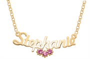 Personalized White Gold 3-Stone Name Necklace