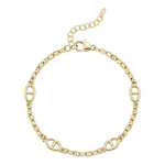 Load image into Gallery viewer, Yellow Gold Vermeil Sterling Silver Marine Bracelet 
Top Width: 3mm