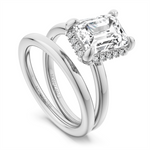 Load image into Gallery viewer, 14K White Gold Hidden Halo Diamond Engagement Ring Semi-Mount
Fits Ce