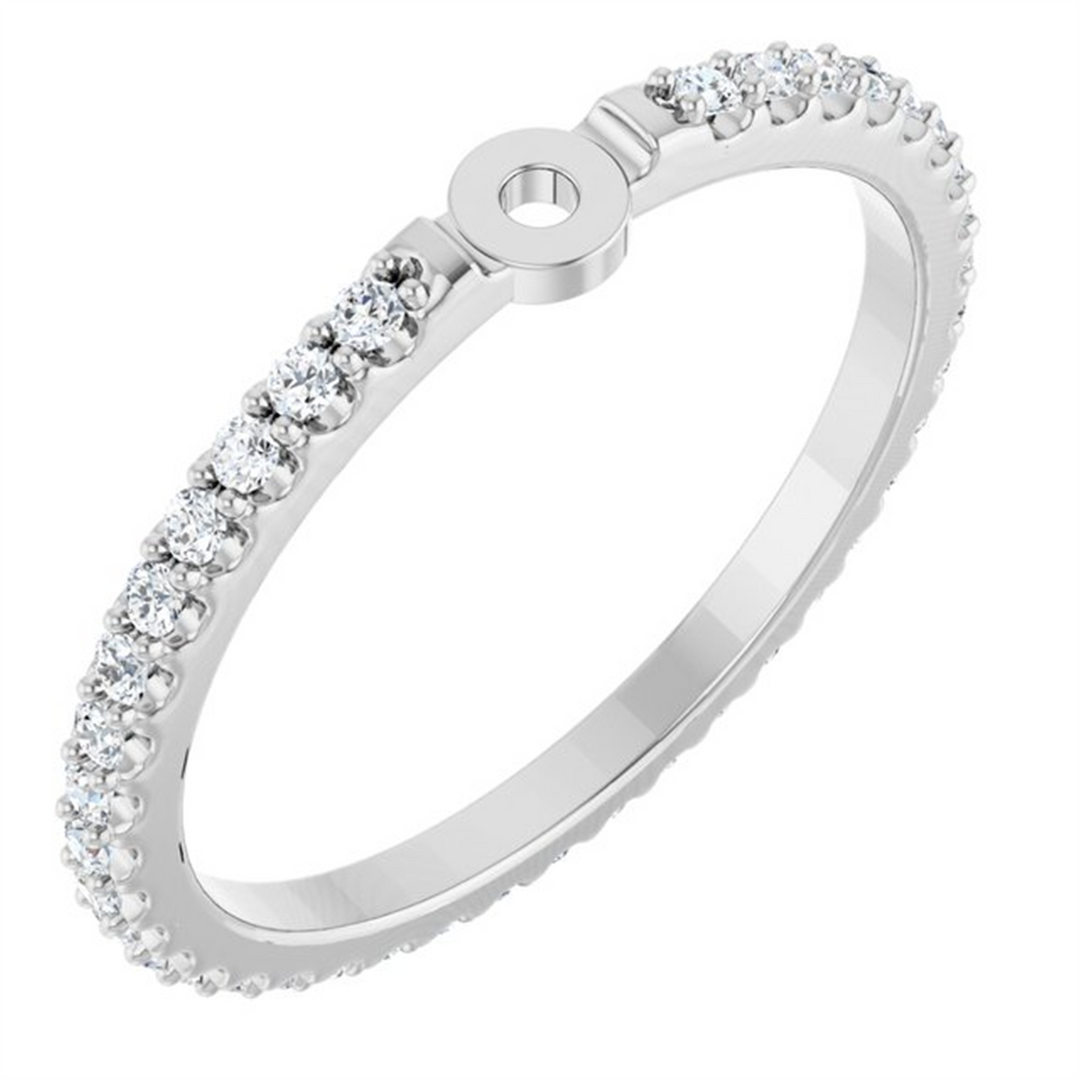 White Gold Side Stones Diamond Semi-Mount