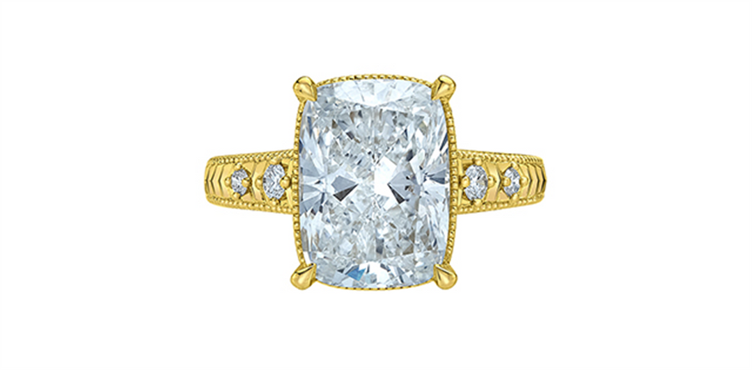 14K Yellow Gold Vintage Cushion Lab Diamond Engagement Ring
Centre St
