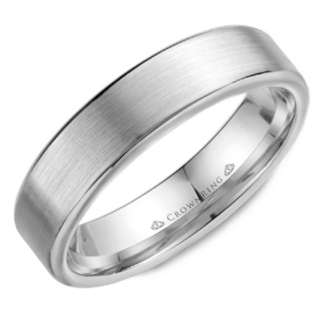 Men's Gold Flat Band with Satin Finish