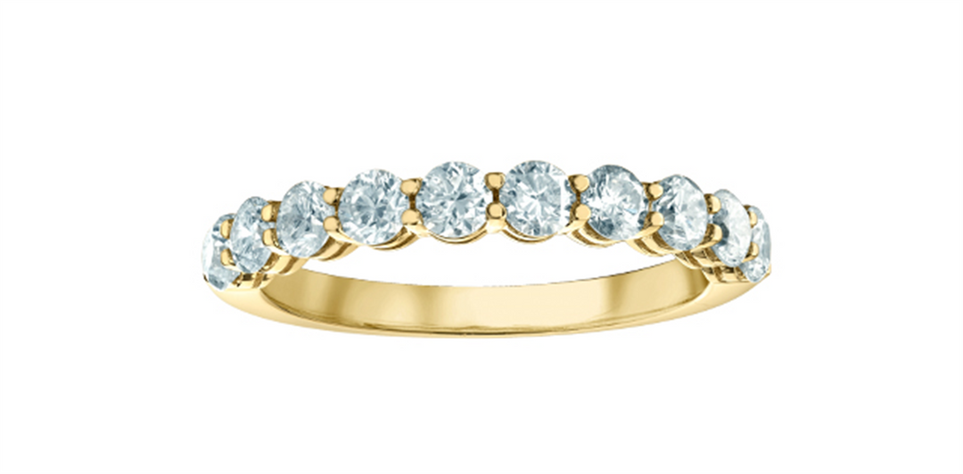 Lady's 14K Yellow Gold Prong Set Lab Diamonds Band
Diamond Shape: Round