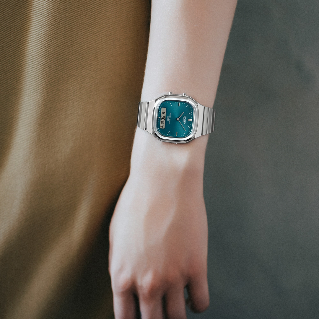 CASIO Unisex Base Metal Digital Dress Watch with Green Dial
Collectio