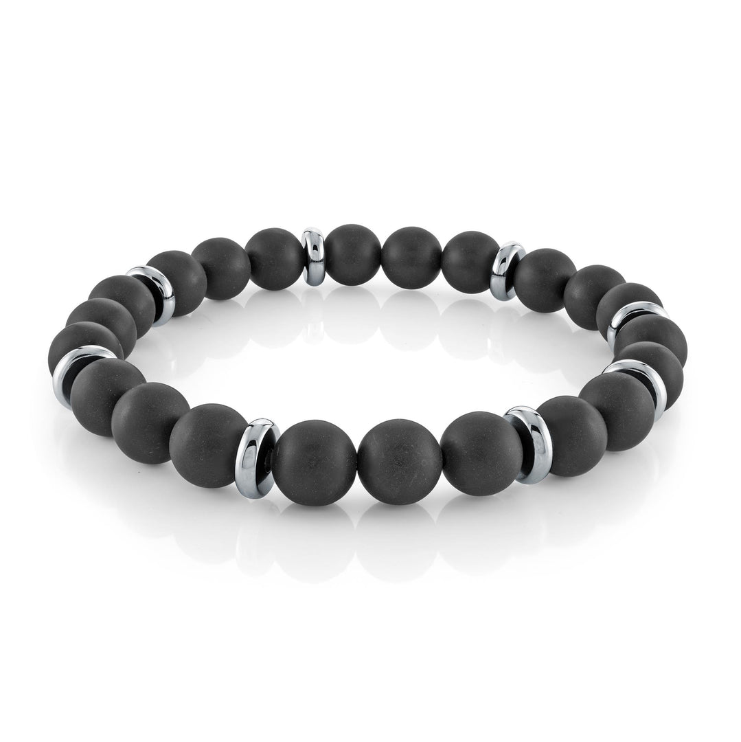 Black Onyx Stainless Steel 
Length: 8.25"