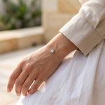 Load image into Gallery viewer, White Sterling Silver Solitaire Cable Link Bracelet 
Top Width: 1mm