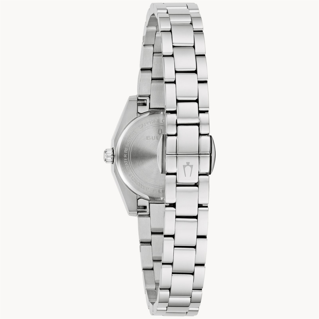 BULOVA Lady's Stainless Steel Quartz Dress Watch with Light Blue Dial