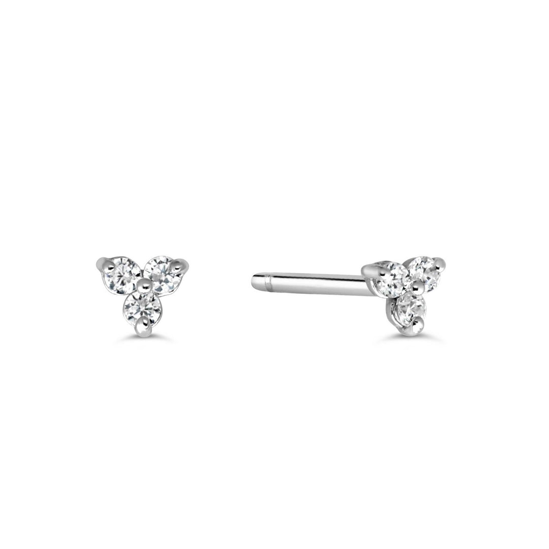 14K White Gold Petal Nose Stud with Cubic Zirconia 
Collection: Sparkles