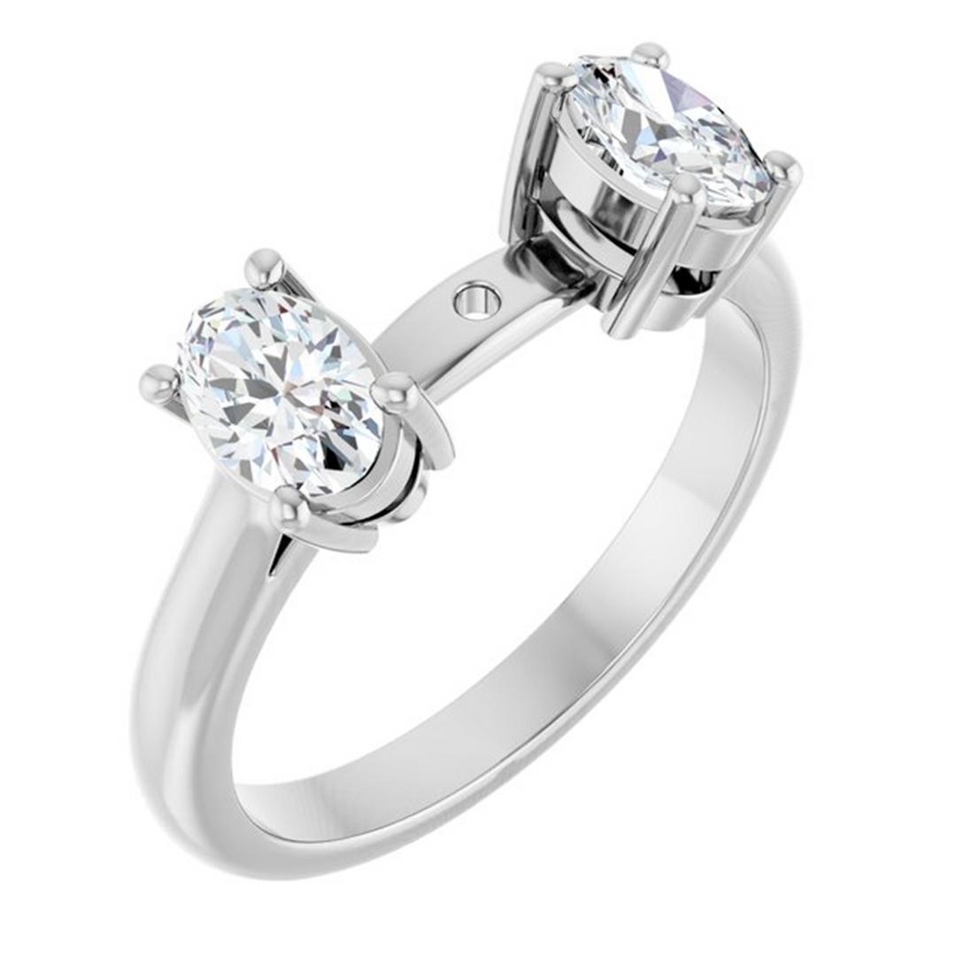 White Gold 3 Stone Diamond Semi-Mount