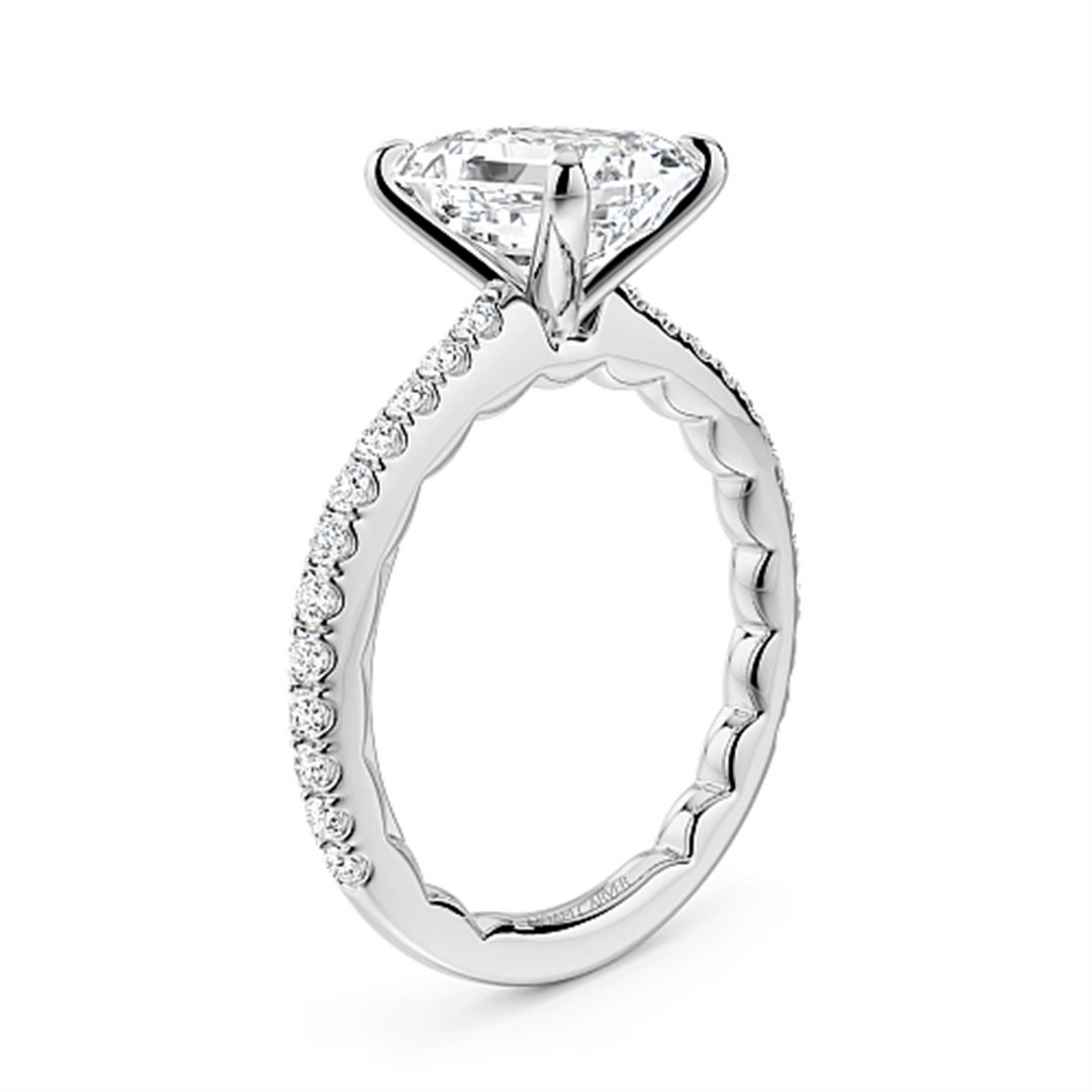 White Gold Side Stones Diamond Engagement Ring Semi-Mount
Fits Centre