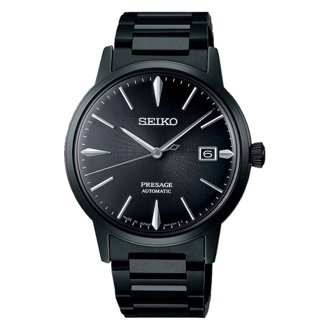 SEIKO Men's Stainless Steel Automatic Dress Watch with Black Dial
Col