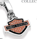 Load image into Gallery viewer, Polished Orange Stainless Steel Harley Davidson Necklace
