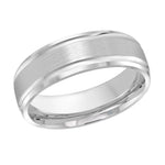 Load image into Gallery viewer, Men&#39;s 10K White Gold Bevel Band with Satin Finish
