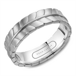 Load image into Gallery viewer, Men's White Gold Carved Band with Frosted Finish
