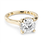 Load image into Gallery viewer, Yellow Gold Hidden Halo Diamond Engagement Ring Semi-Mount
Fits Centr
