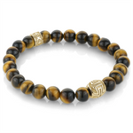 Load image into Gallery viewer, Yellow Tiger Eye Stainless Steel 
Length: 8.25&quot;
