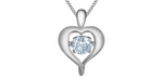 Load image into Gallery viewer, 10K White Gold Lab Diamond Heart Dancing Stone Pendant Necklace

PEN
