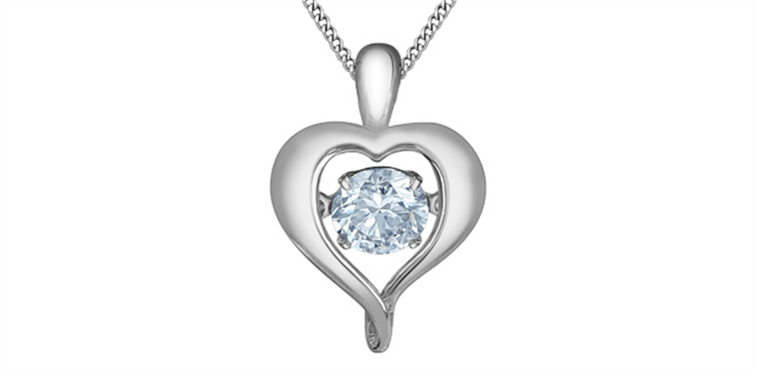 10K White Gold Lab Diamond Heart Dancing Stone Pendant Necklace

PEN