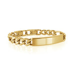 Load image into Gallery viewer, Gold Stainless Steel ID Figaro Bracelet 
Length: 8&quot; + 1&quot;
