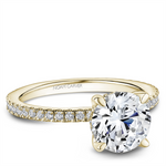 Load image into Gallery viewer, 14K Yellow Gold Side Stones Diamond Engagement Ring Semi-Mount
Fits C