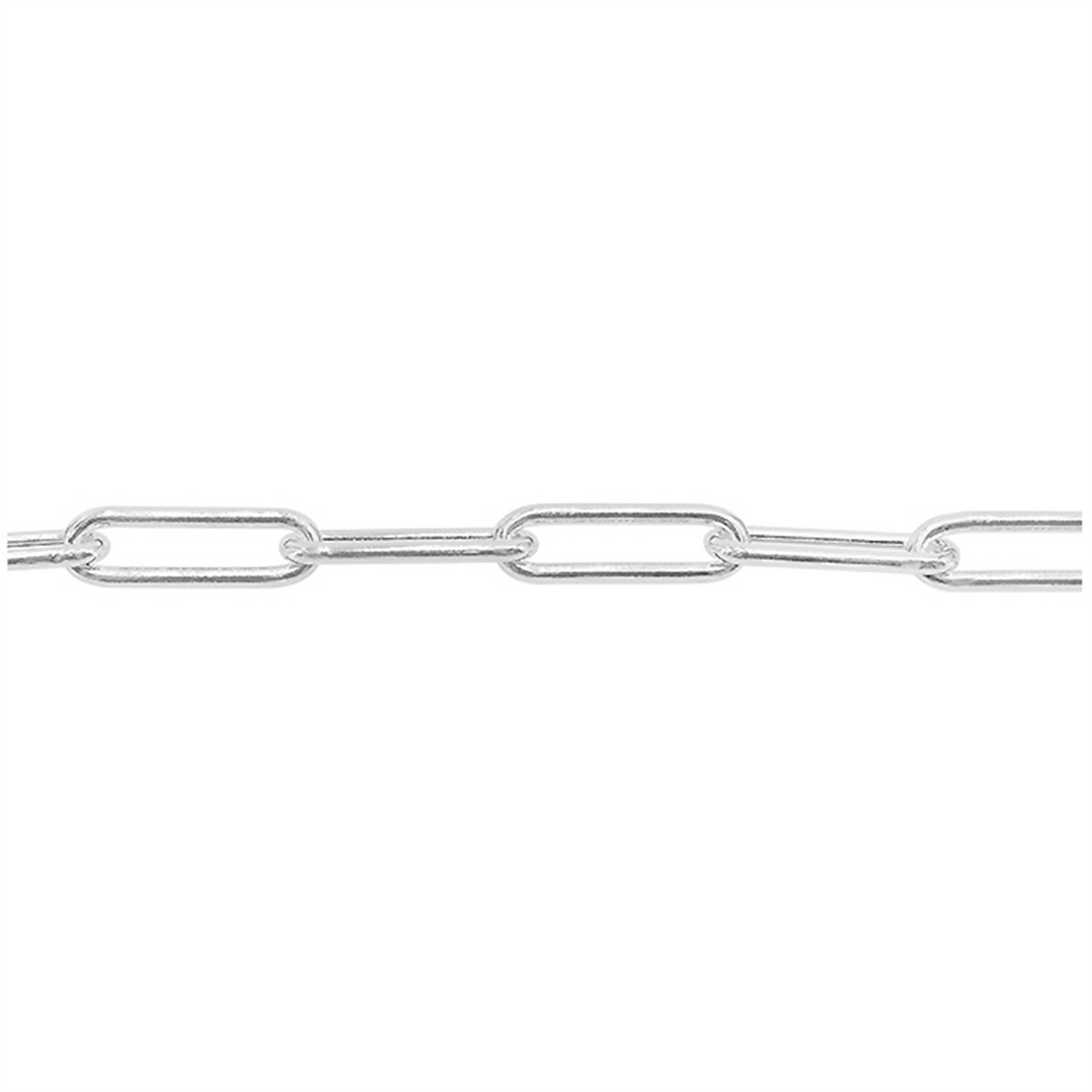 White Sterling Silver Paperclip Bracelet 
Top Width: 4.4mm
Length: 7