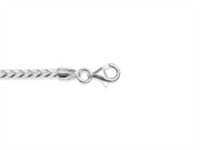 Sterling Silver White Franco Chain 
Width: 2.5mm
Length: 22