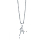 Load image into Gallery viewer, White Stainless Steel Hockey Player Pendant Necklace
 

PENDANT
Di