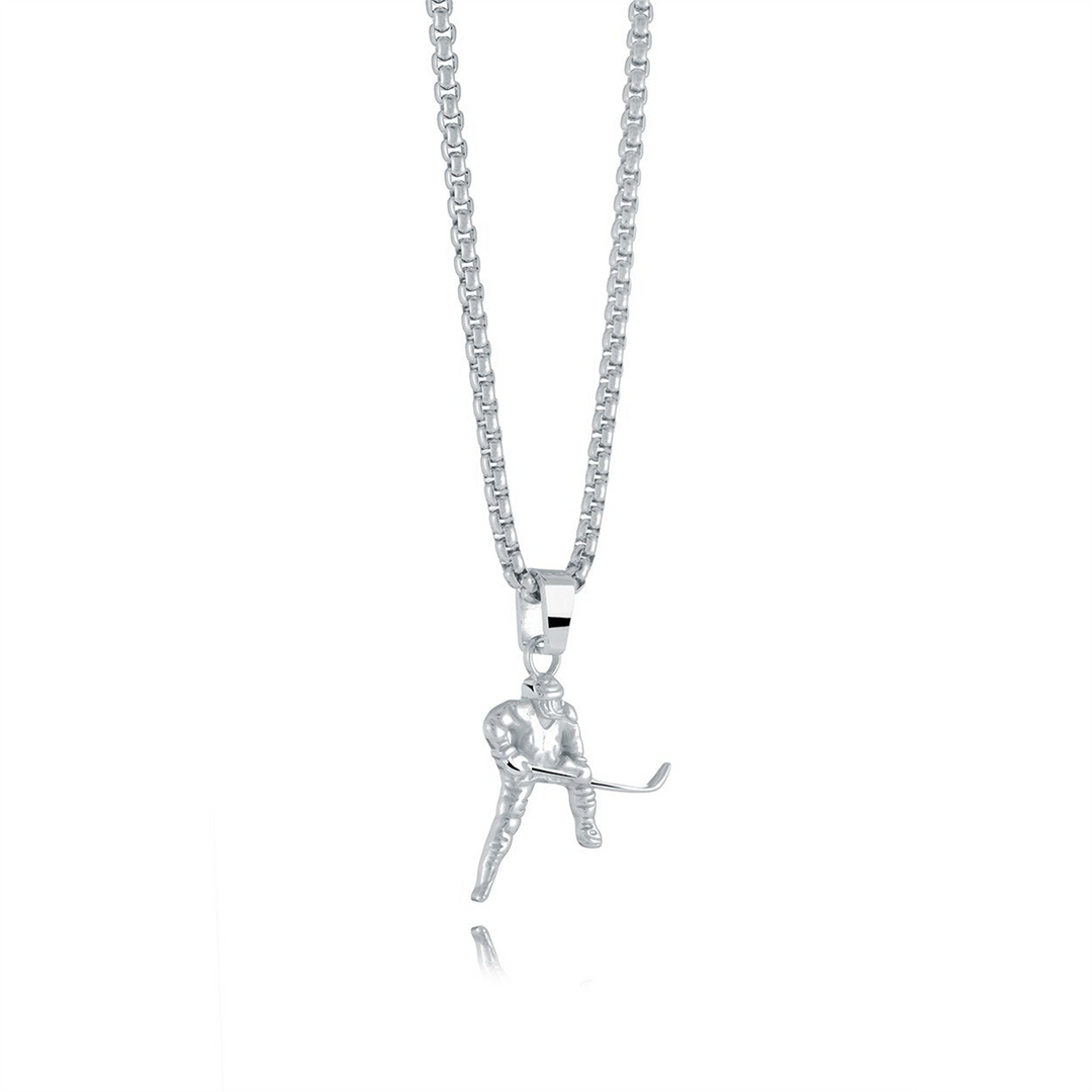 White Stainless Steel Hockey Player Pendant Necklace
 

PENDANT
Di