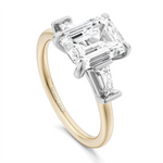 Load image into Gallery viewer, Yellow &amp; White Gold 3 Stone Diamond Engagement Ring Semi-Mount
Fits C