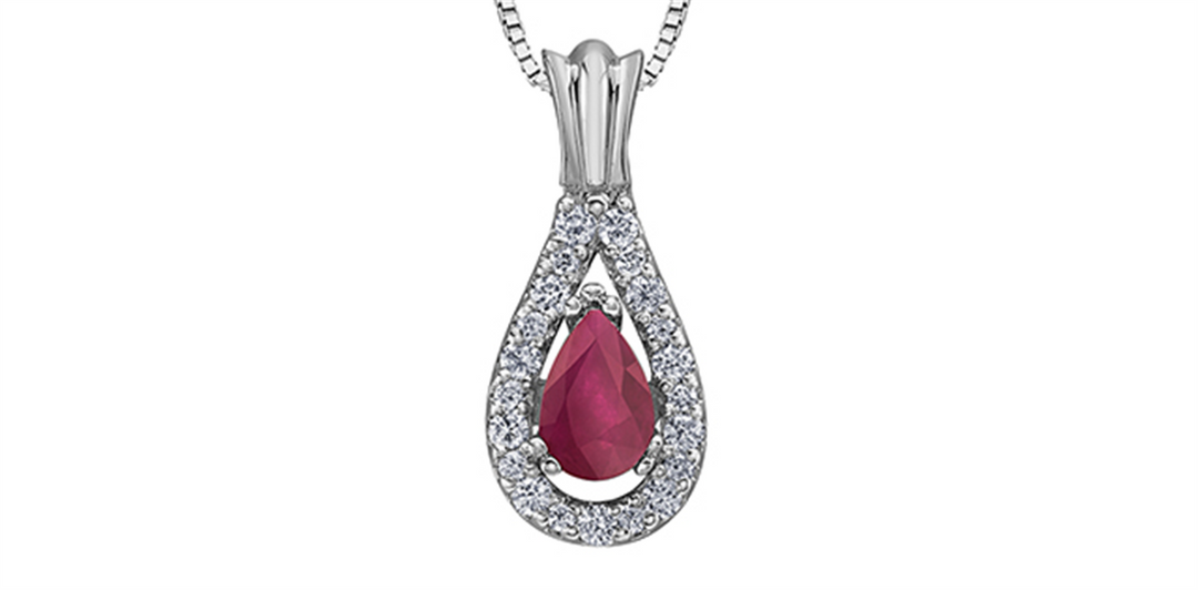 10K Yellow Gold Pear Polished Ruby Diamonds Pendant Necklace

PENDAN