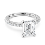 Load image into Gallery viewer, White Gold Side Stones Diamond Engagement Ring Semi-Mount
Fits Centre