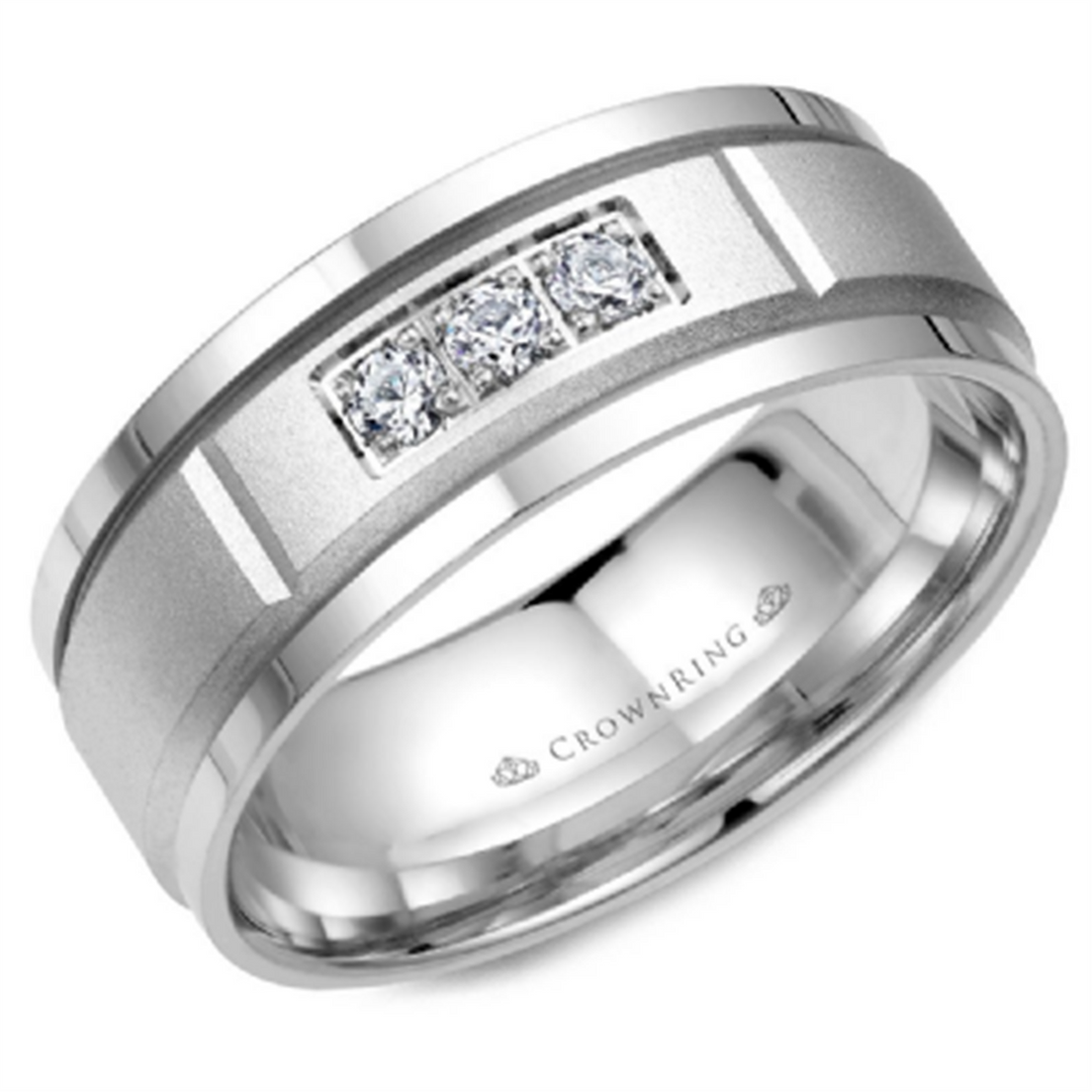 Men's Gold Bevel Diamond Band