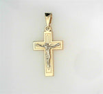 Load image into Gallery viewer, 14K White &amp; Yellow Gold Crucifix Religious Pendant 
 
Length: 31mm
