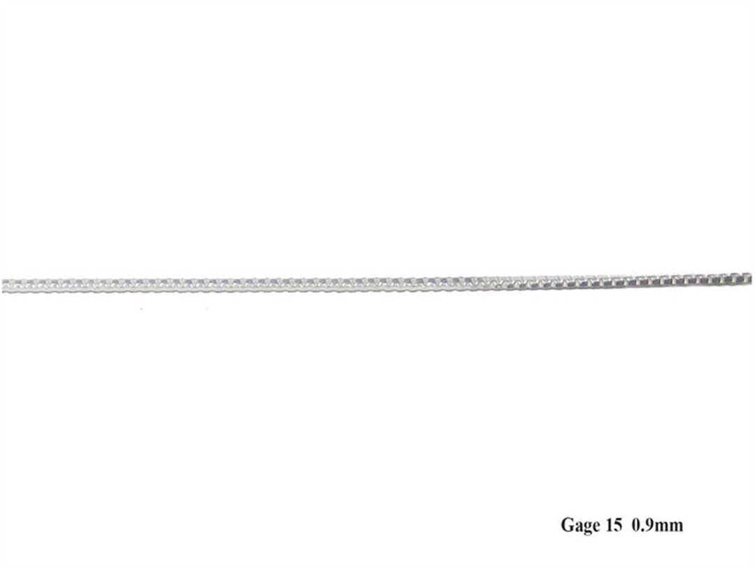 Sterling Silver White Box Chain 
Width: 0.9mm
Length: 18"