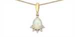 Load image into Gallery viewer, 10K Yellow Gold Unique Opal Diamonds Pendant Necklace
