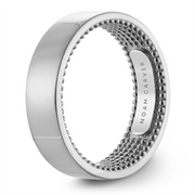 Men's White Gold Flat Band with Polished Finish
