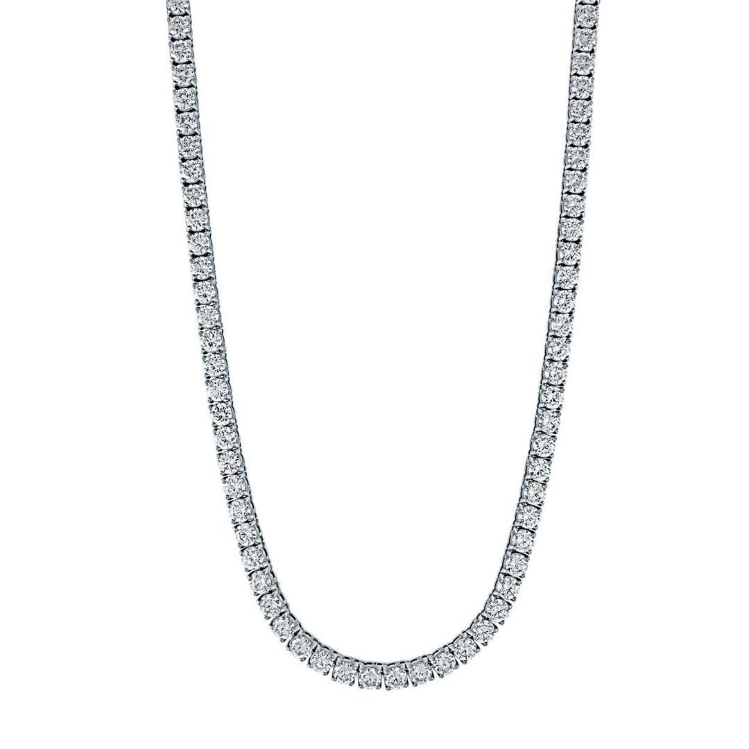 Stainless Steel Tennis Necklace
Length: 18" 
Chain Width: 3mm