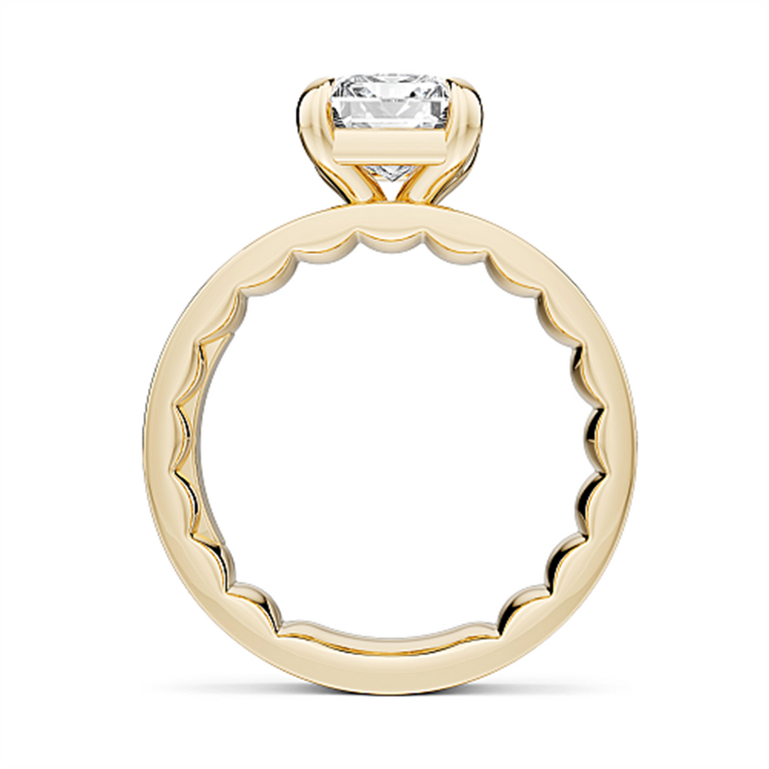 Yellow Gold Solitaire Diamond Engagement Ring Semi-Mount
Fits Centre: