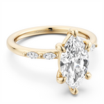 Load image into Gallery viewer, Yellow Gold Side Stones Diamond Engagement Ring Semi-Mount
Fits Centr