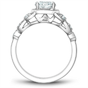 White Gold Floral Diamond Semi-Mount