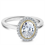 Load image into Gallery viewer, Yellow &amp; White Gold Halo Diamond Semi-Mount
