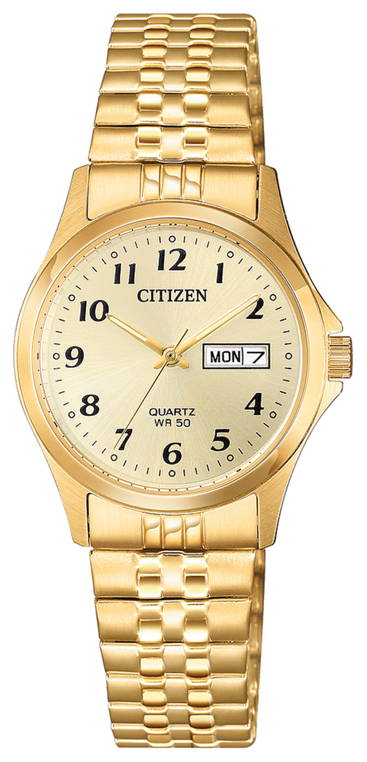 CITIZEN Lady's Stainless Steel Quartz Dress Watch with Gold Dial
Coll