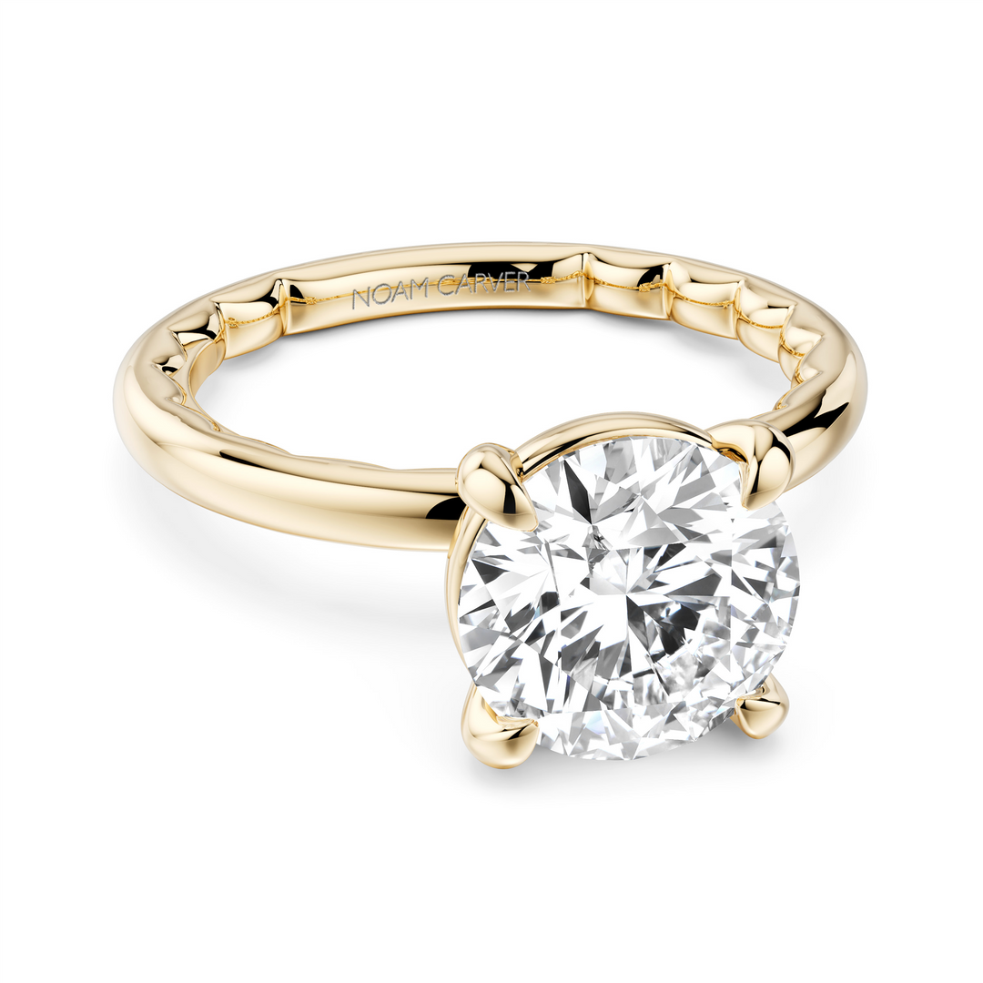 Yellow Gold Solitaire Diamond Engagement Ring Semi-Mount
Fits Centre: