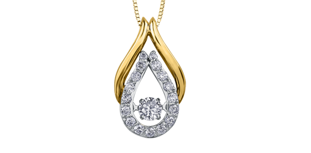 10K Yellow & White Gold Diamond Northern Dancer Polished Dancing Stone