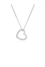 Load image into Gallery viewer, White Sterling Silver Heart Polished Pendant Necklace

PENDANT
Ston
