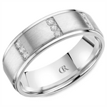 Load image into Gallery viewer, Men's White Gold Stepped Down Edges Diamond Band 
Total Diamonds: 0.1