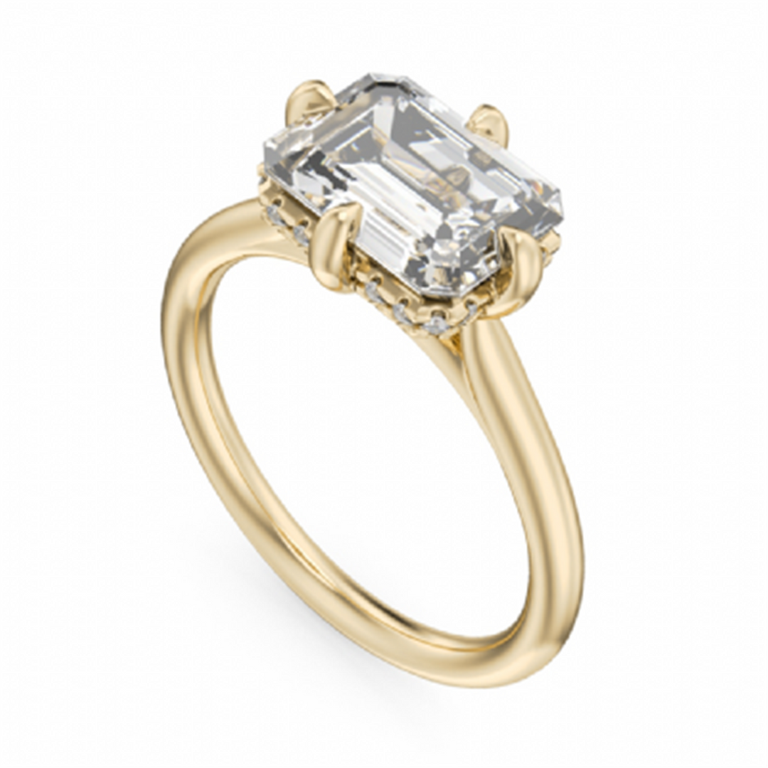 Yellow Gold Solitaire Diamond Semi-Mount