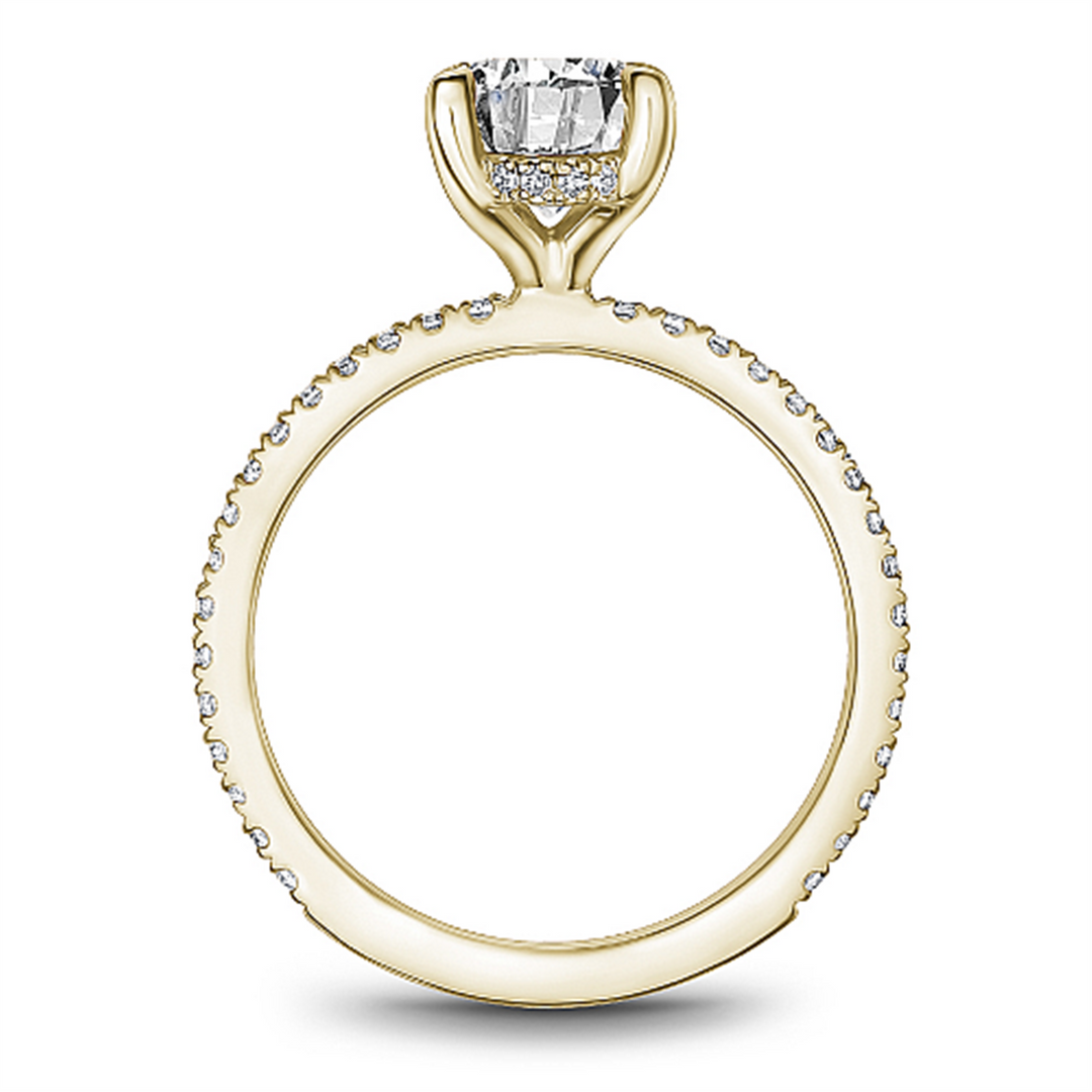14K Yellow Gold Side Stones Diamond Engagement Ring Semi-Mount
Fits C